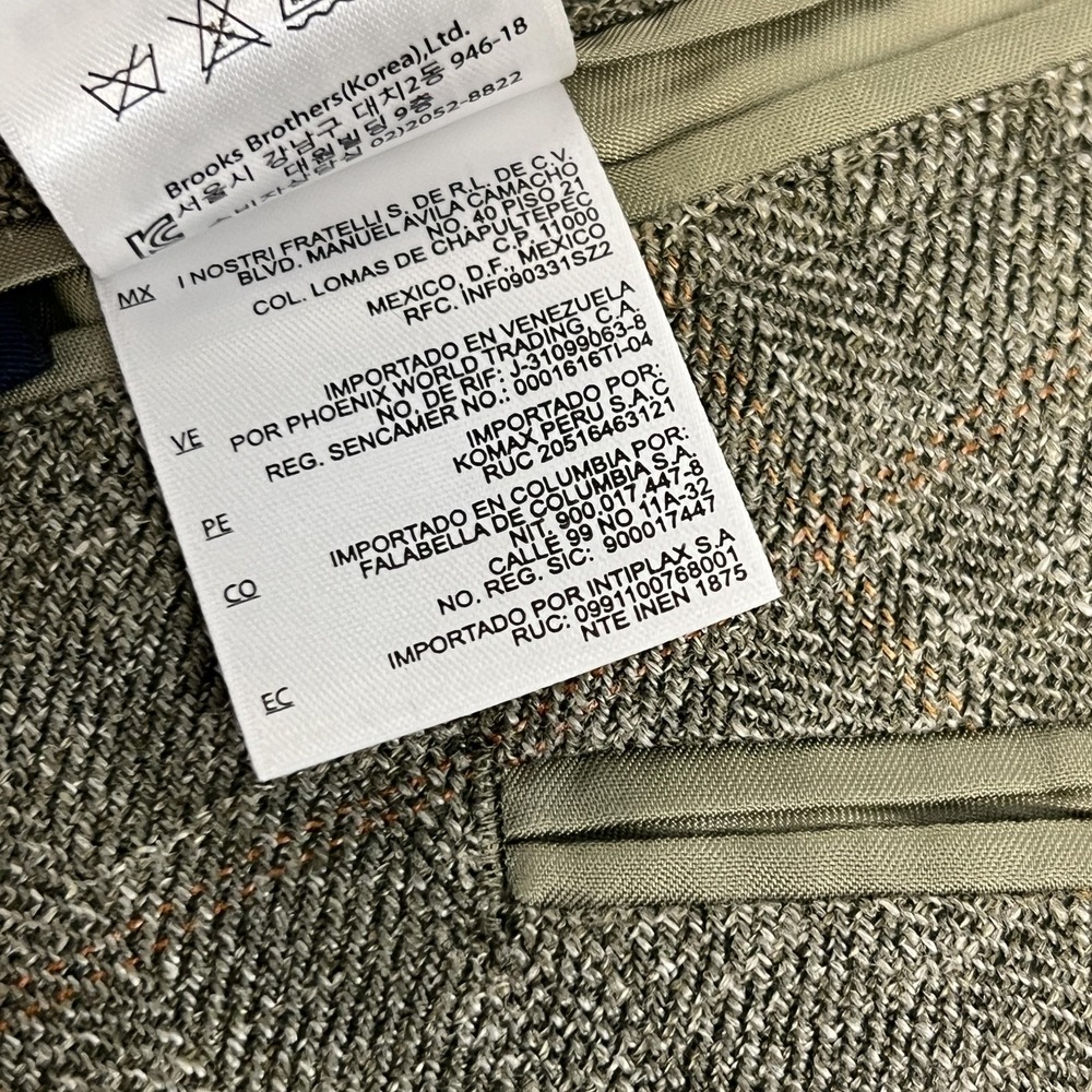 Brooks Brothers Fitzgerald Silk Linen E Thomas  43R Gray Herringbone Sport Coat - Picture 14 of 16